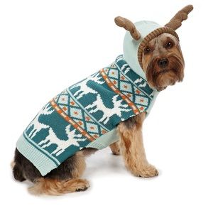 XS pet reindeer sweater with antlers